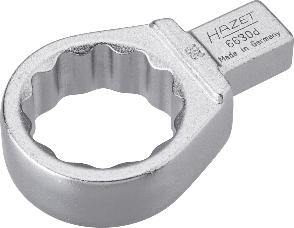 Iespraužamā gredzenatslēga, 12 stūru - 14 x 18 mm iespraužamais kvadrāts, viengabala (6630D-36, HAZET)
