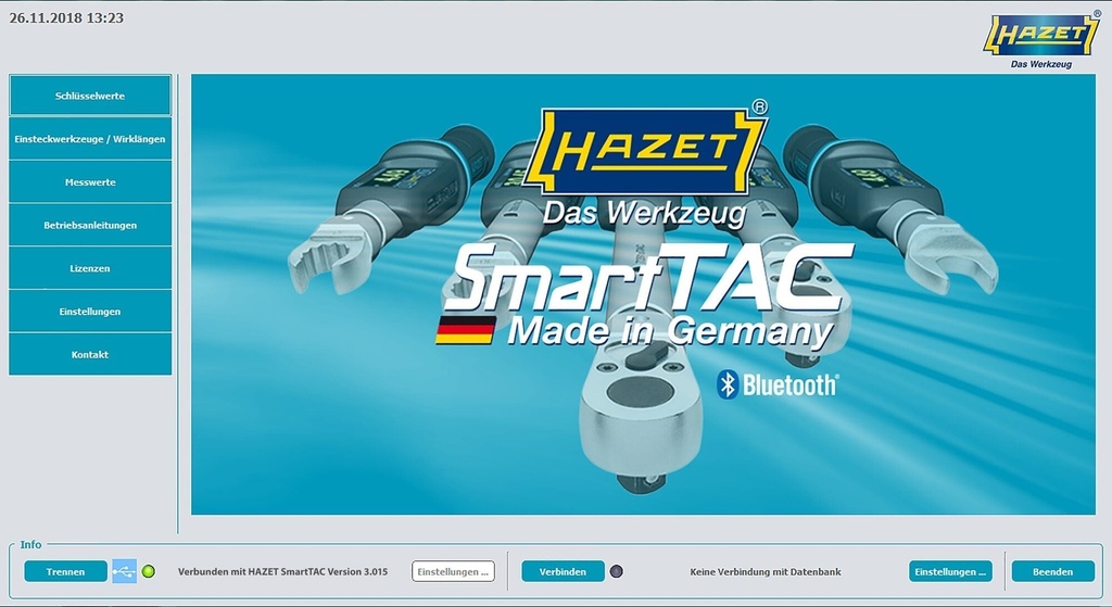 SmartTAC Tool programinė įranga 7000 sTAC serijos dinamometriniams raktams (7910-STAC, HAZET)