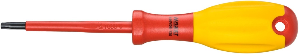 Screwdriver for electricians with protective insulation, inside TORX T25 (810VDE-T25, HAZET)