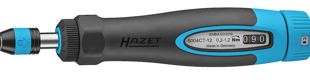 Torque screwdriver 1/4", 0.2–1.2 Nm (6004CT-12, HAZET)