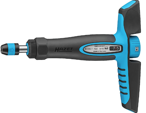 Torque screwdriver 1/4" with T-handle, 4–10 Nm (6005CT-100, HAZET)
