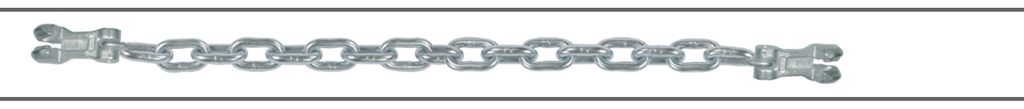 Pulling chain 0.90 m, 25 t, with 2 claw hooks (HD453A, BLACKHAWK)