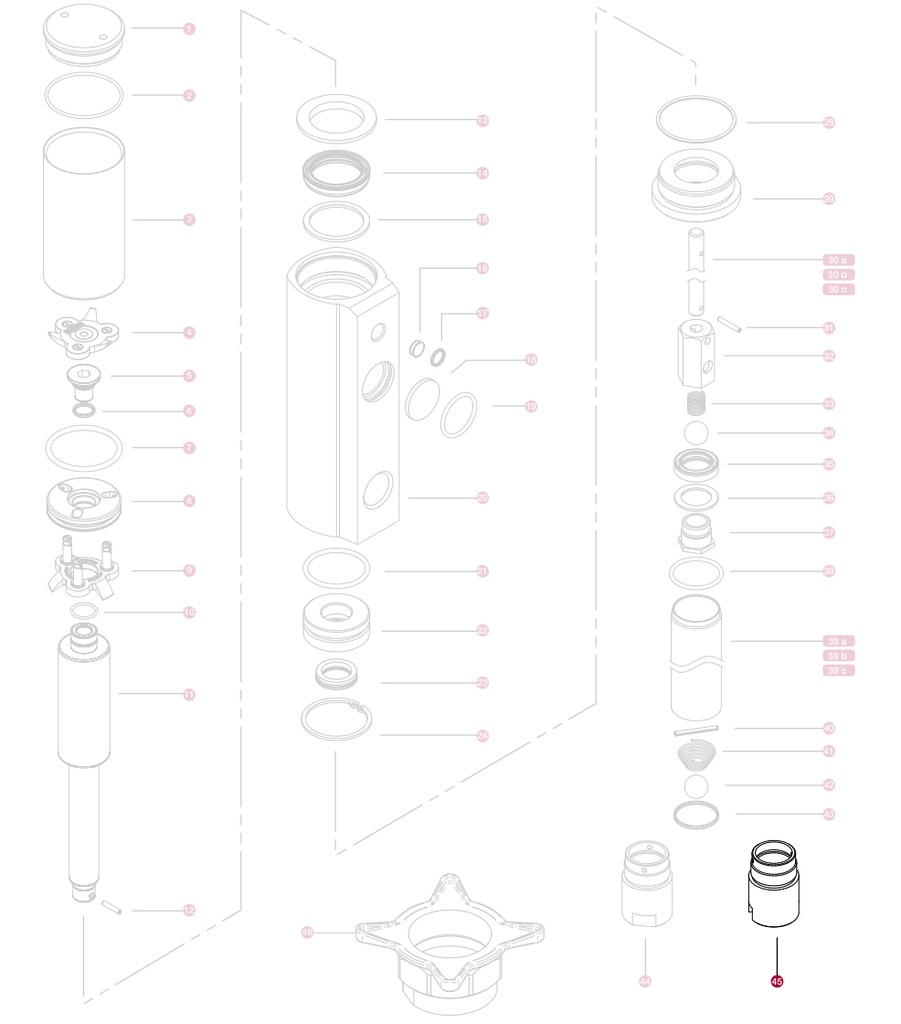 Foot valve kit C50 series, B13760, B13762 (1517402, EUROLUBE)