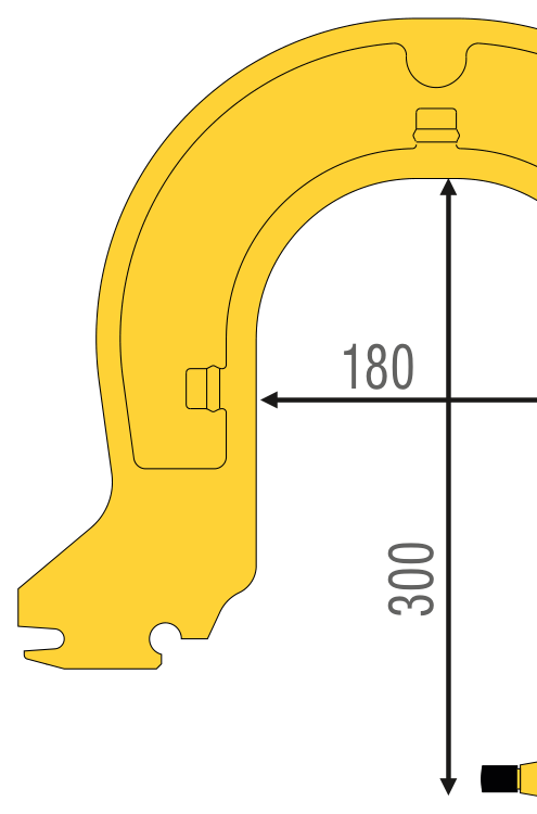 Svirtis C tipo (CA3), L=300 mm su elektrodu (WEL14003, BLACKHAWK)