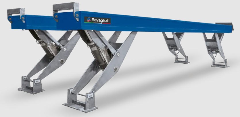 Elektrohidrauliskais šķēru pacēlājs 25 t, 8000 mm platformas (RAV825.8I, RAVAGLIOLI)