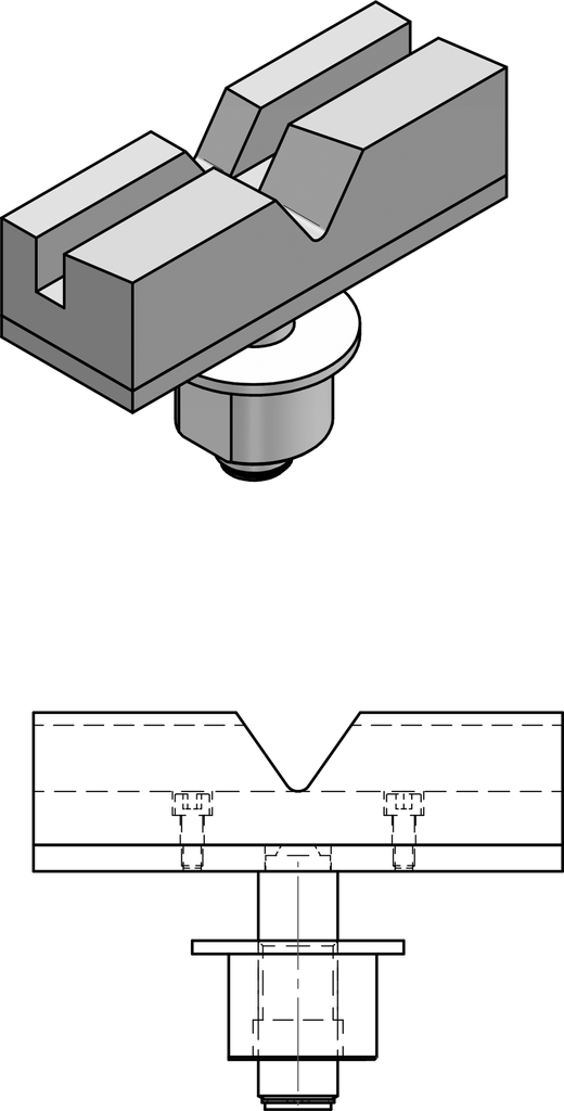 V-shaped steel supports, 4 pcs, adjustable (S305A4, RAVAGLIOLI)