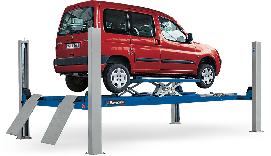 Četru kolonnu pacēlājs 4 t, RAV.4406L, statņu platums 3000 mm (RAV.4406L.194756, RAVAGLIOLI)