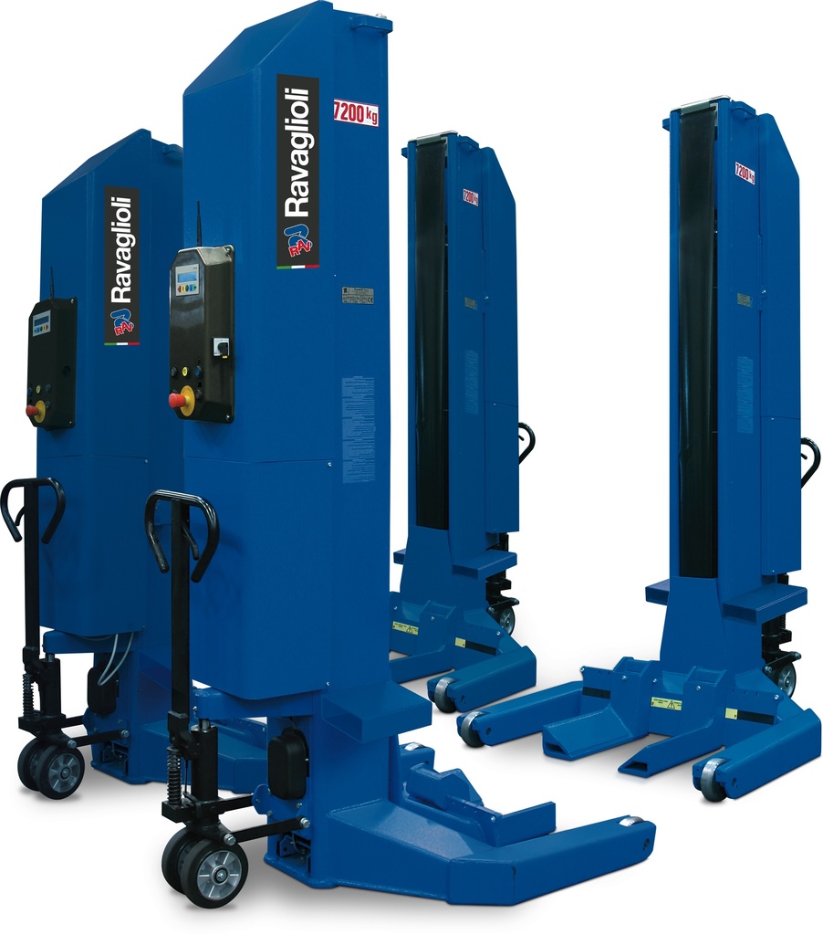 Set of 8 columns with adjustable carriage (RAV307H.8WS, RAVAGLIOLI)