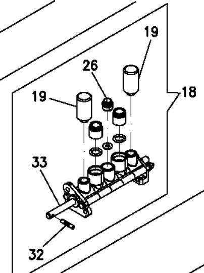 Bead breaker pedal valve block for G840 ELS.22 tyre changer, Ravaglioli (730091710, RAV)