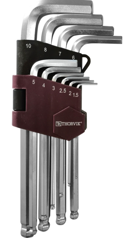 10 pcs extra long arm hex key set 1.5, 2, 2.5, 3, 4, 5, 6, 7, 8, 10 mm