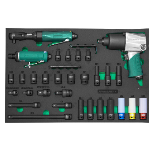 Pneumatic tool set in tray 1/2", 31 pcs (JA-C231SV, JONNESWAY)