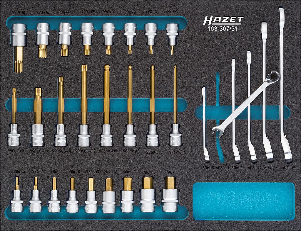 Instrumentu komplekts ratiņiem (31 gab.) (163-367/31, HAZET)