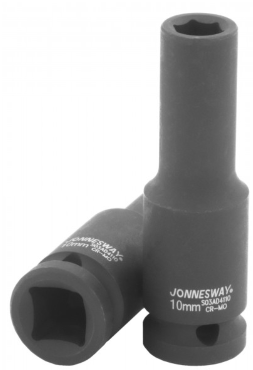 Gara trieciena muciņa 1/2" 6-stūru, izmērs: 10 mm (S03AD4110, JONNESWAY)