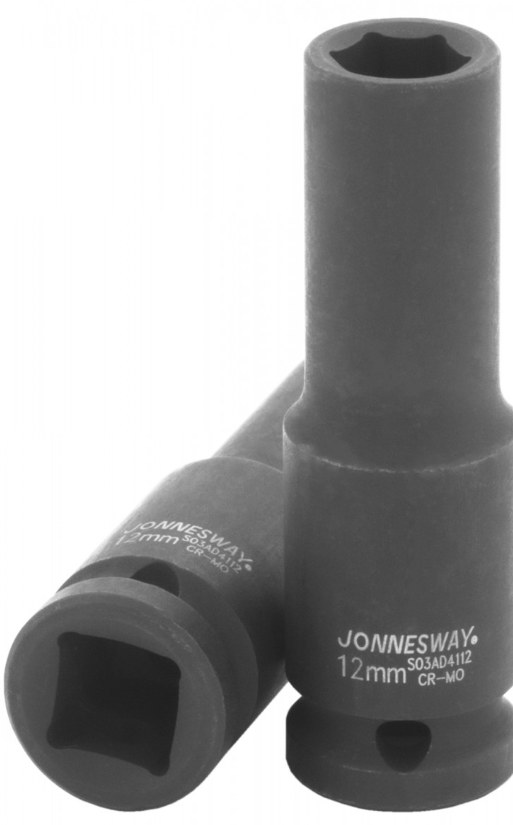 1/2"DR 6PT FLANK DEEP IMPACT SOCKET, SIZE: 12MM (S03AD4112, JONNESWAY)