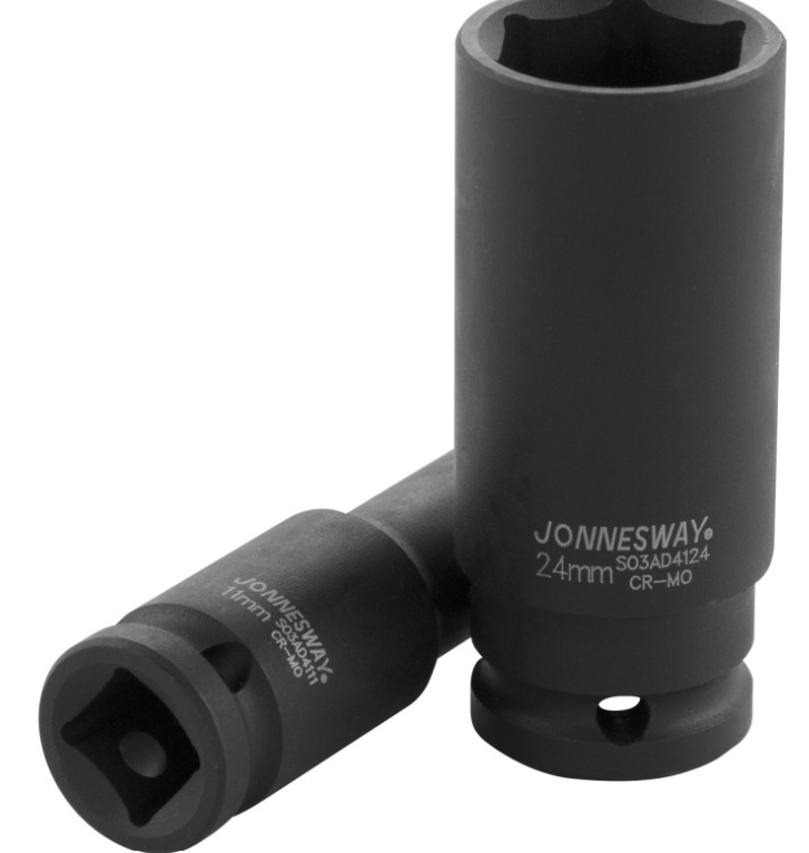 Smūginė ilga galvutė 1/2" 6-briaunė, dydis: 20 mm (S03AD4120, JONNESWAY)
