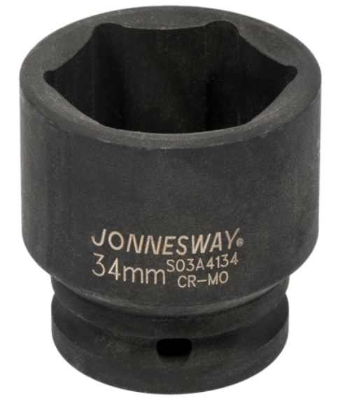 Smūginė galvutė šešiakampė ilga 1/2'' DR 34mm, S03AD4134, Jonnesway
