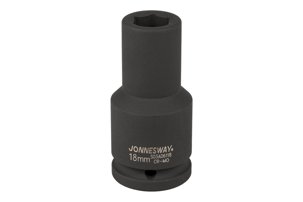 3/4"DR 6PT FLANK DEEP IMPACT SOCKET, SIZE: 18MM (S03AD6118, JONNESWAY)