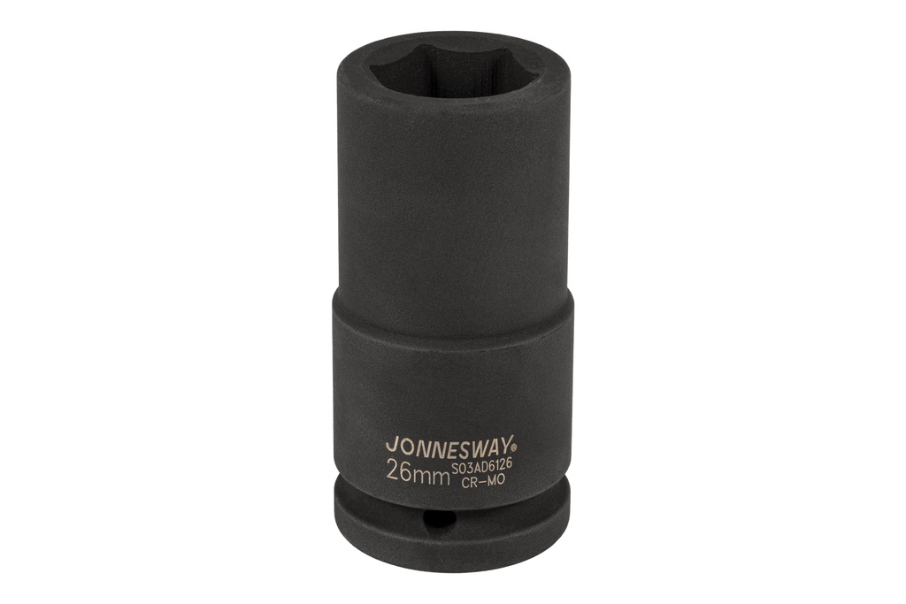 3/4"DR 6PT FLANK DEEP IMPACT SOCKET, SIZE: 26MM (S03AD6126, JONNESWAY)