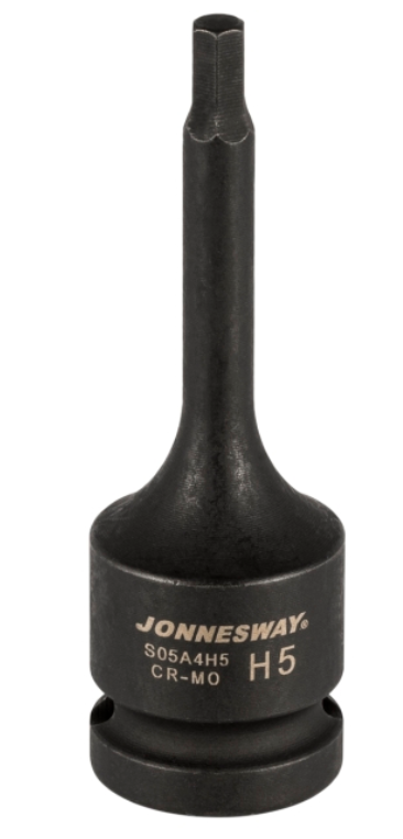 Smūginė galvutė su šešiabriauniu (HEX) antgaliu 1/2", dydis: H5, L: 78 mm (S05A4H5, JONNESWAY)