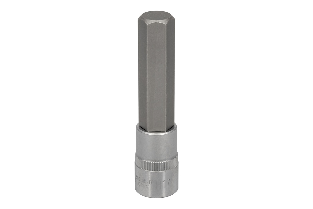 Muciņa ar sešstūra (HEX) uzgali 1/2", izmērs: H17, L: 100 mm, CR-V/S2 (S09H4317, PRIDE)
