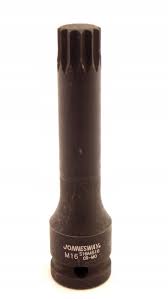 Smūginė galvutė su žvaigždiniu (SPLINE) antgaliu 1/2", dydis: M16, L: 100 mm (S16A4516, JONNESWAY)
