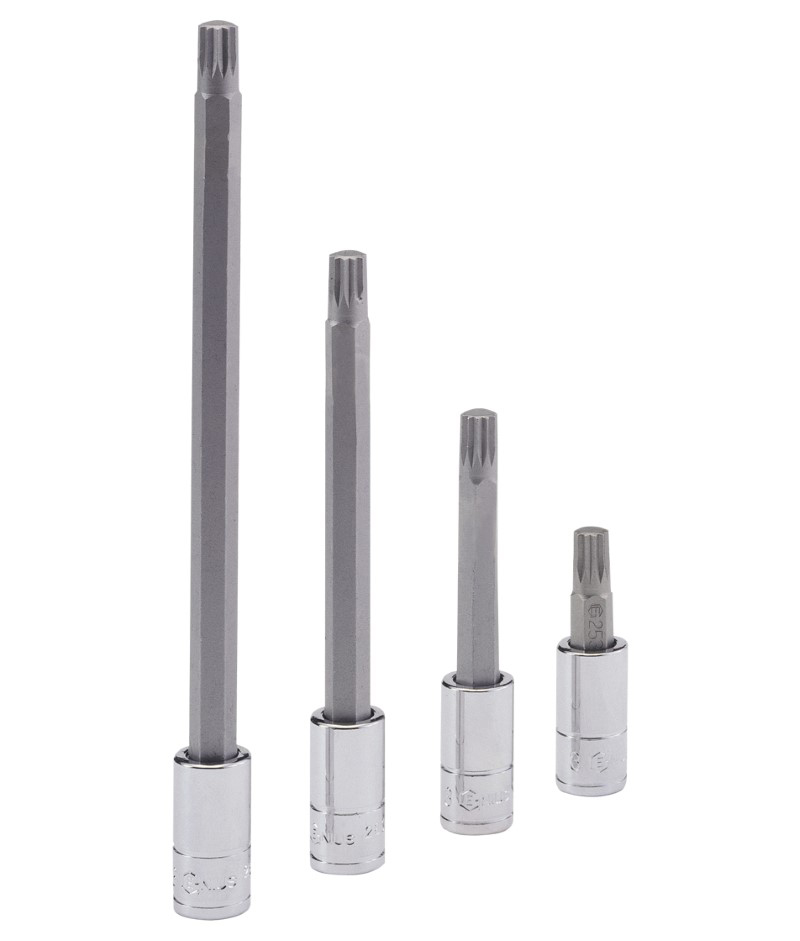 M5 triple square (XZN) bit socket, 1/4'' drive, 140 mm (208+8605, GENIUS)