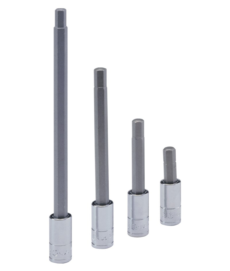 4 mm šešiakampis antgalis su 1/4 galvute, 100 mm ilgio. 