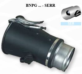 Guminis žarnos antgalis su sklende 200 mm (BNPG-200/200-SER, CORAL)