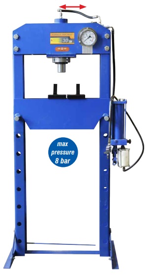 HYDRAULIC-PNEUMATIC PRESS WITH GAUGE 30T Spin (03.031.32LT, MARCO TOOLS)