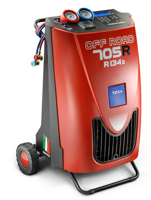Aukšto slėgio HP manometro kondicionierių pildymo stotelei 705R/705R offroad rėmelis raudonas, TEXA 