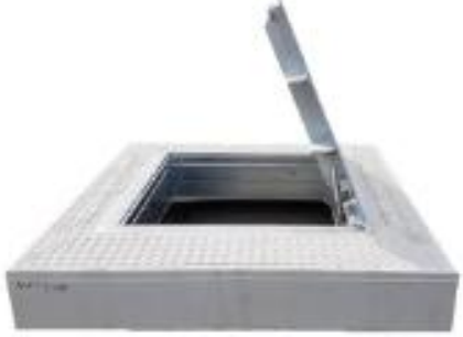 Reinforced steel manhole cover with housing 400kN for underground tank V=5 m3 DN1600 (400kN1585x1585mm)