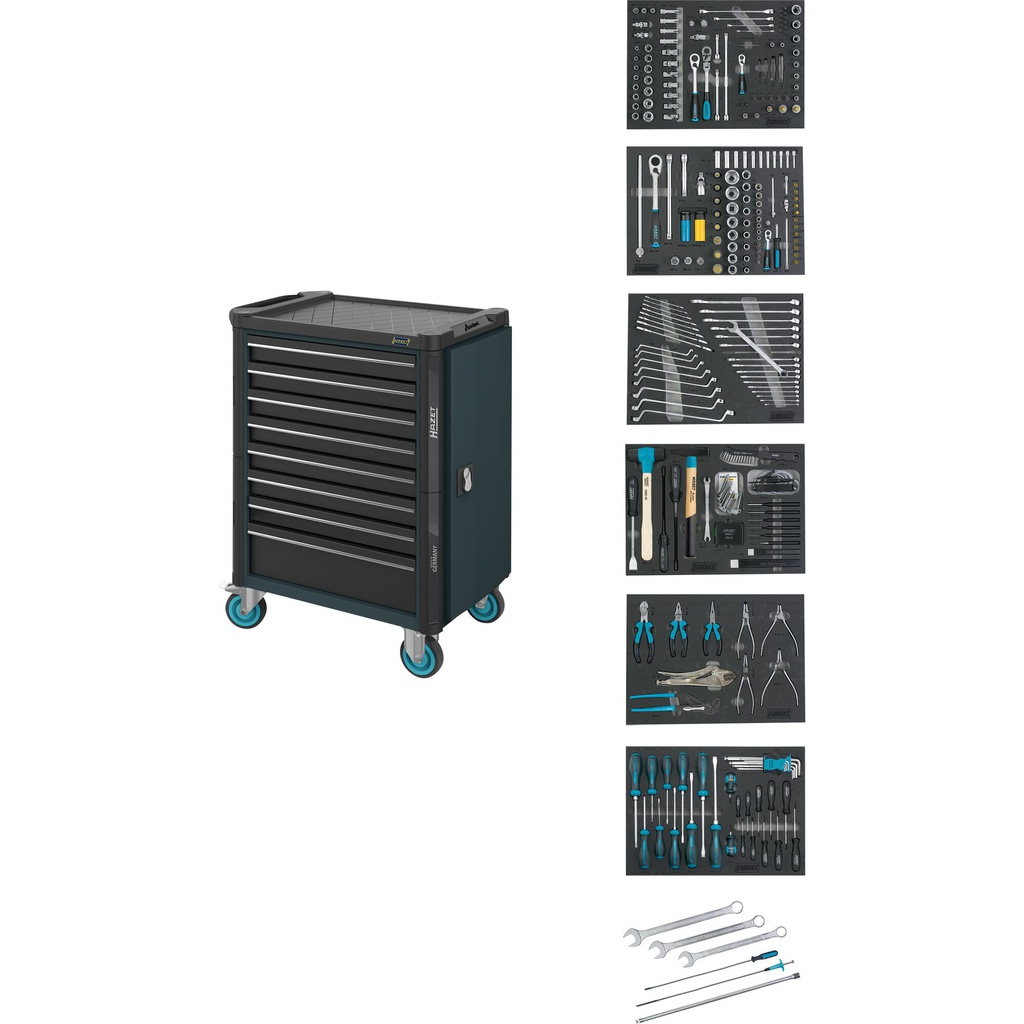 Instrumentu ratiņi Assistent 179NT ar 264 daļu instrumentu komplektu BMW (179NT-8-RAL7016/2, HAZET)