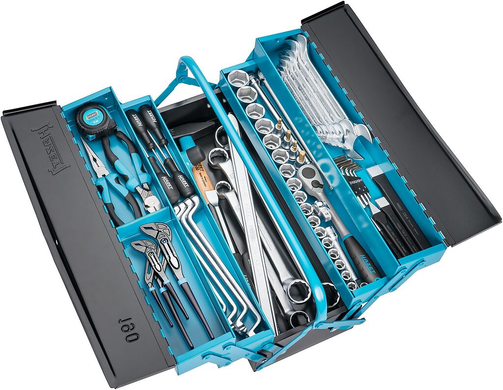 Metal tool box with assortment (190/80, HAZET)