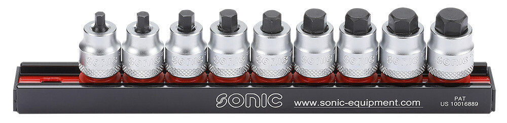 Sonic 3/8" šešiabriaunių(HEX) galvučių rinkinys 10 vnt. (200907, SONIC)