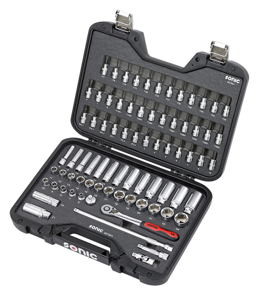 3/8 Socket and Bit Set with Ratchet (76 pcs) (207601, SONIC)