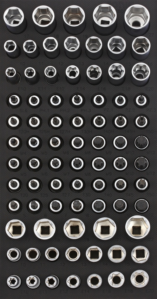Instrumentu komplekts ratiņiem, 3/8 collas galviņas (80 gab.) (208001, SONIC)