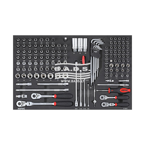 [213901] [213901] Įrankių komplektas į vežimėlius (139vnt) 213901 Sonic Equipment [213901]