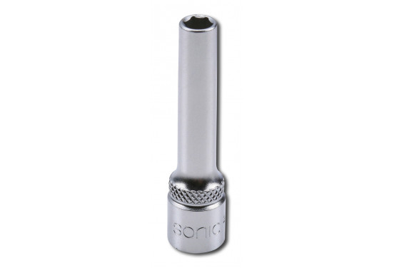 Flank socket 1/4" 6-point deep 6mm