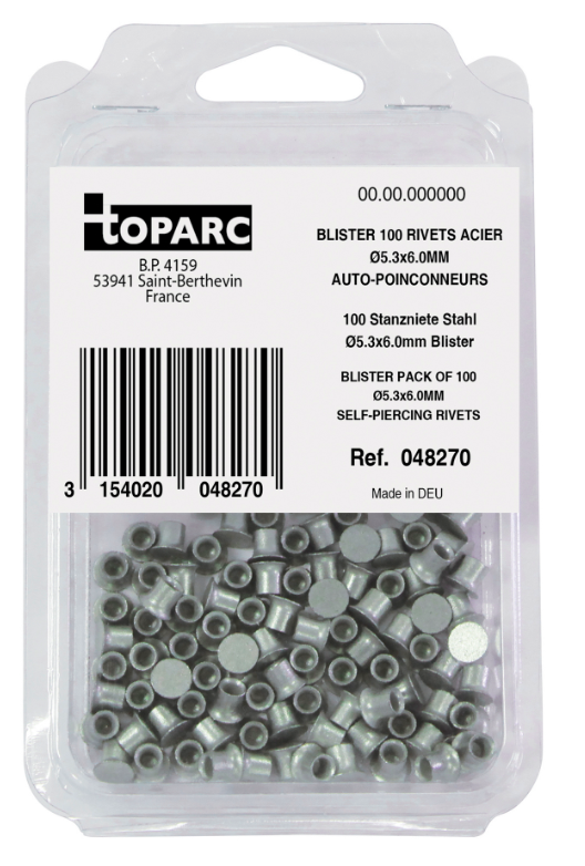 Steel rivets Ø5.3 × 4.0 mm, 100 pcs (048256, GYS)