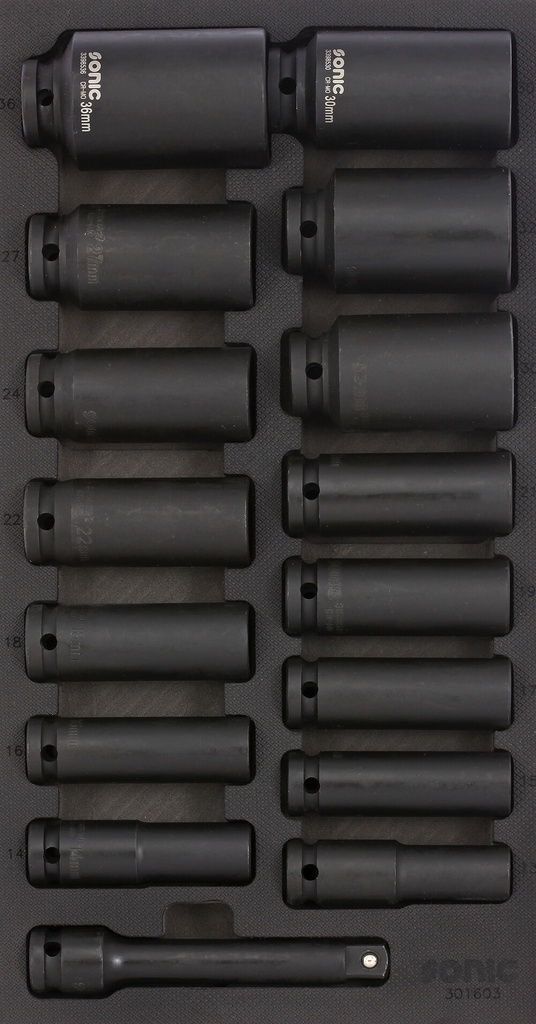 Įrankių komplektas į vežimėlį 16 vnt Sonic Equipment BV (301603, SONIC)