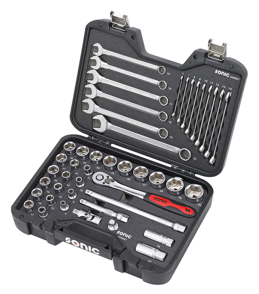 BMCS 1/2 Socket and Wrench Set (45 pcs) (304501, SONIC)