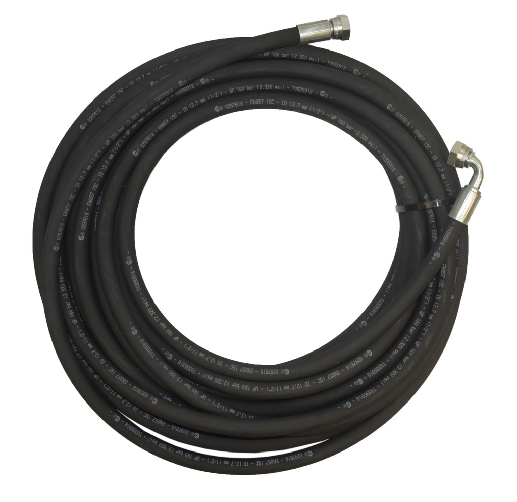 Eļļas šļūtene 20 m x 1/2 collas, G1/2 collas (iekš.) – 90° G1/2 collas (iekš.) (3070061, EUROLUBE)