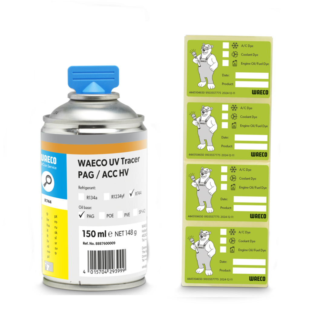 Tracer UV krāsviela PAG/ACC HV, R744, Profi Oil System, 150 ml (8887600009, WAECO)