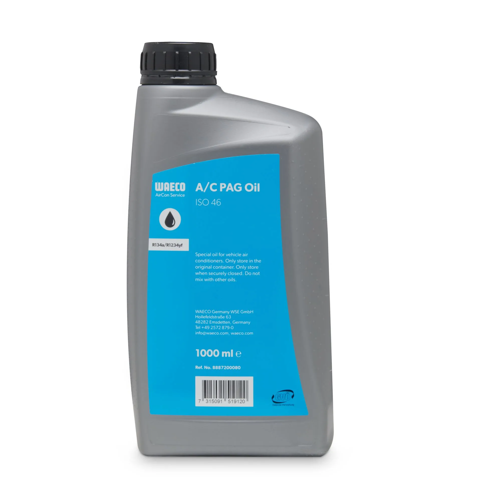 Kondicionētāja kompresora eļļa PAG Oil ISO 46, 1000 ml (8887200080, WAECO)