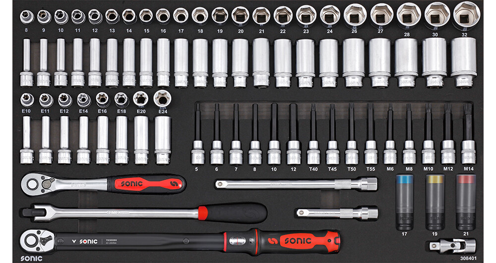 Tool trolley insert set (84 pcs) (308401, SONIC)