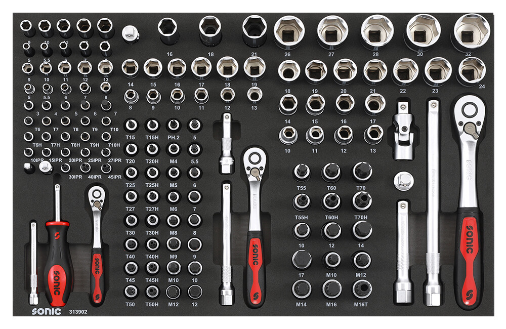 Įrankių komplektas į vežimėlius 139 vnt, Sonic Equipment (313902, SONIC)