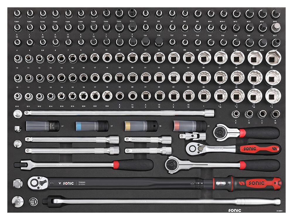 Instrumentu komplekts 1/2" ratiņiem, 149 gab. (314901, SONIC)