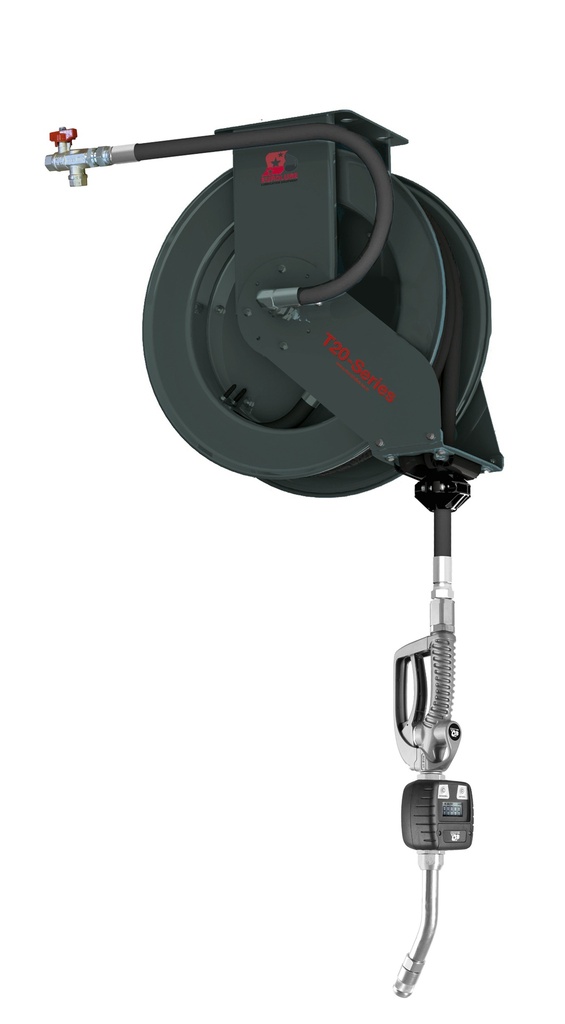 T20 Hose Reel kit Oil - 20mx1/2" with digital meter (317-23, EUROLUBE)