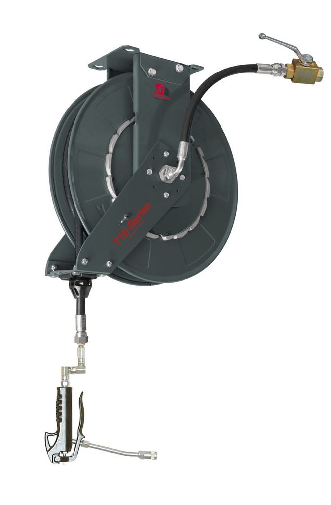 T15 šļūtenes spoles komplekts smērvielai, 15 m x 3/8 collas (327-04, EUROLUBE)