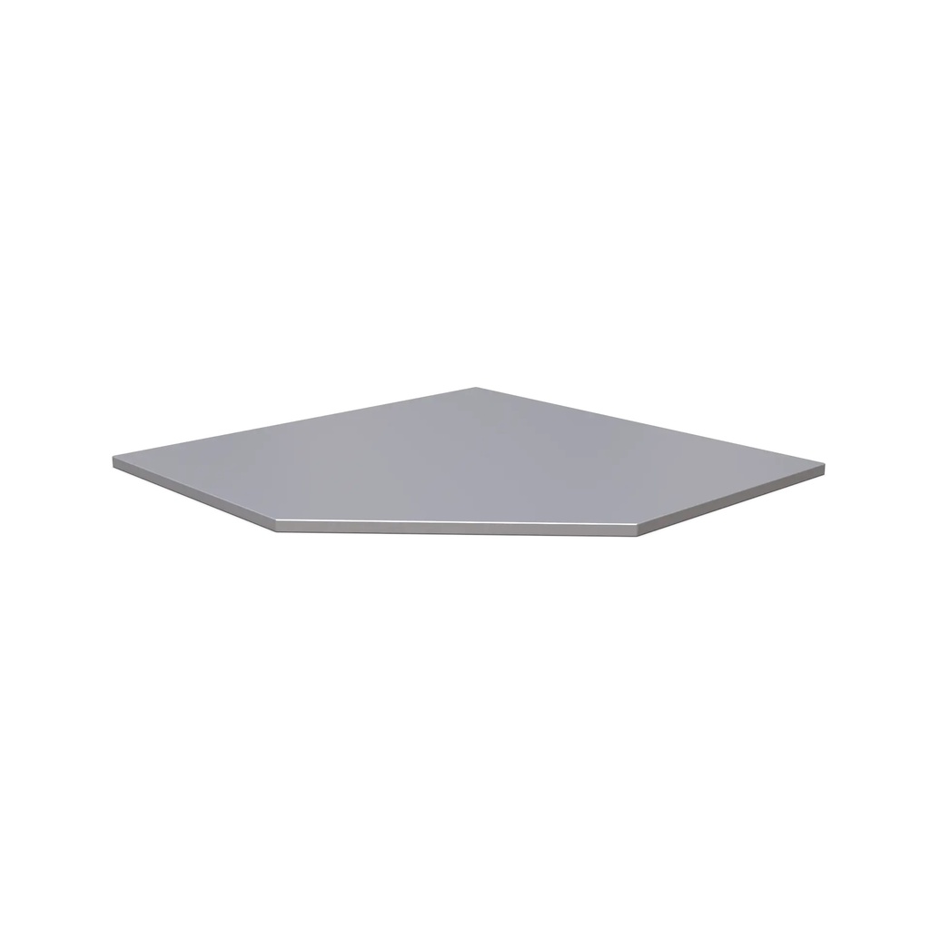 NEXT MSS stainless steel corner worktop, 875×500×20 mm (47987, SONIC)
